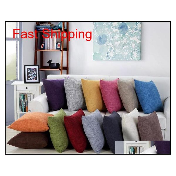 

100pcs solid color burlap pillow case plain covers cushion cover shams linen square throw pillowcases cushion covers for bench couch tvxhg, Silver