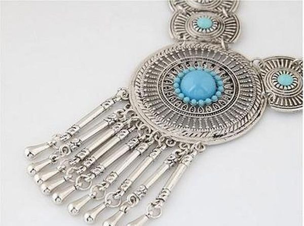 

wedding bridal circle part pendant necklace earrings jewelry sets for wome wmtyey dh_garden, Silver