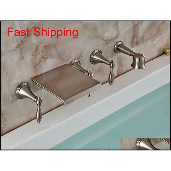 

new wall mounted bathroom waterfall tub faucet hand shower qylzke packing2010