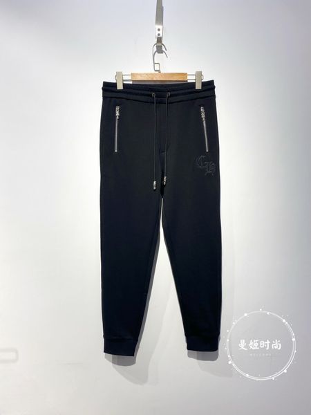 

crosin autumn men's casual straight sanskrit pattern sports pants, Black