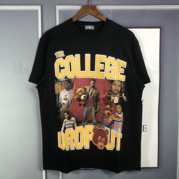 

2021 new kanye west college dropout t shirt men women digital printing washed tees t-shirts clothing s1ua, White;black