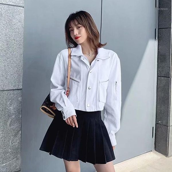 

women's autumn and winter jackets 2020 retro handsome loose cropped motorcycle jacket korean coats women jacket women1, Black;brown