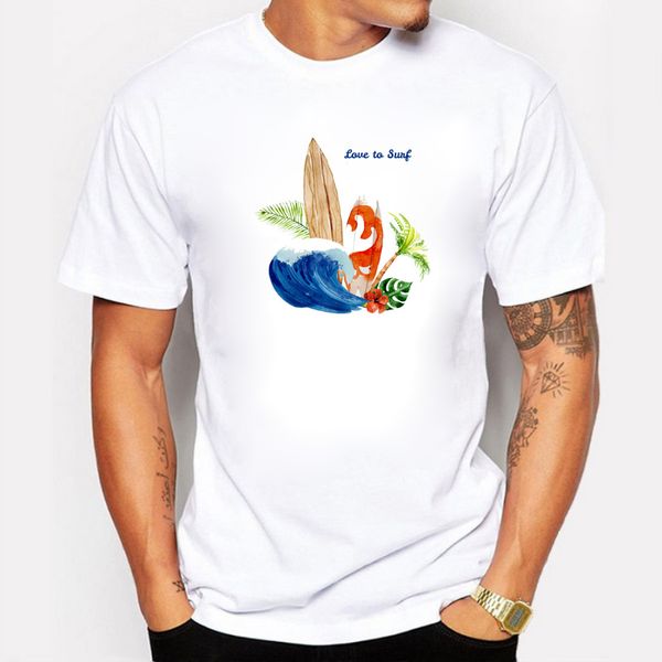 

surfer lovers new summer fashion palm leaf wave surfboard printed tshirt short sleeve brand male sport hooded sweatshirt hoodie men t shirt