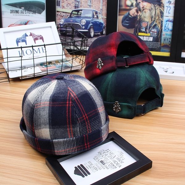 

new skullies beanies solid cotton pumpkin hat fashion casquette korean hip hop hiphop beanies for men casquette sailor cap t200715, Blue;gray