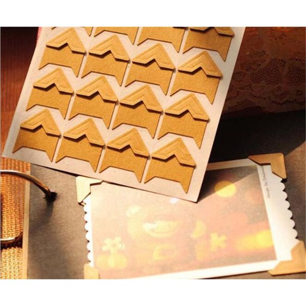 

24 corner/sheet diy vintage corner kraft paper stickers for p albums frame decoration scrapbooking 2nfxw