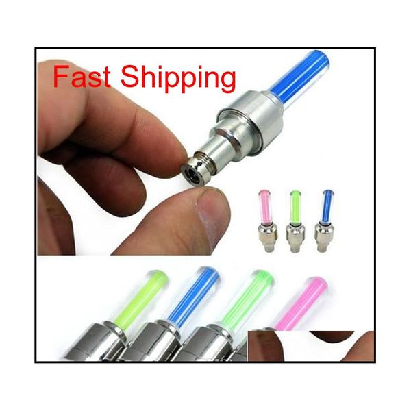 

new novelty car bike led flash tyre light wheel valve stem cap lamp motorbicycle wheel light with tracking num qylbrs bde_home, Silver