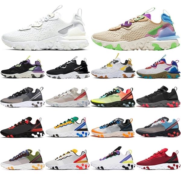 

2021 running shoes for men women react 87 element 55 vision lemon venom black iridescent desert oasis mens trainers sports sneakers fashion