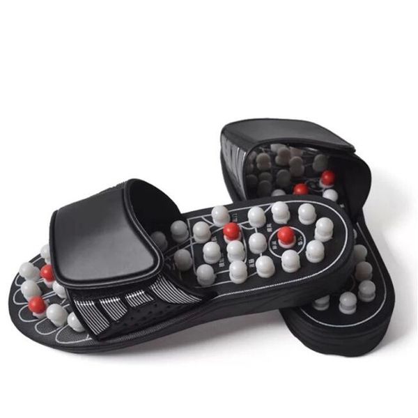 

summer men's sandals for man massage shoes pedicure health shoes foot care adjustable slippers medical rotating male shoe #9s96, Black