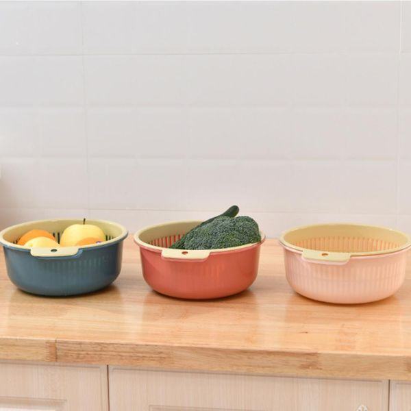 

hangable multi household double layer plastic fruit vegetable bowl wash fruit drain basket colander kitchen storage tool f bbyqlm