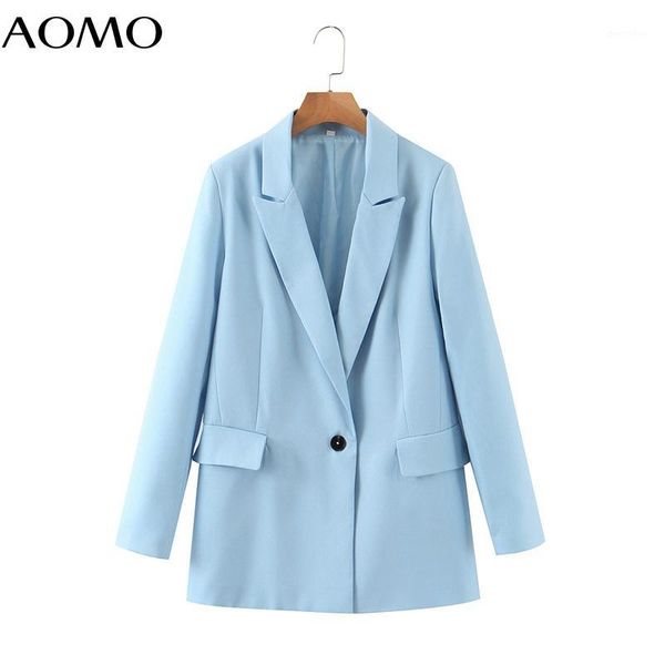 

women's suits & blazers aomo 2021 women sky blue blazer female long sleeve elegant jacket ladies loose casual sl1, White;black