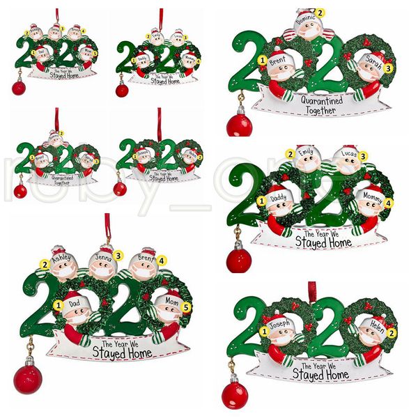 

2 christmas tree hanging 2020 family of 3 4 5 santa claus pendant diy name benediction ornament xmas