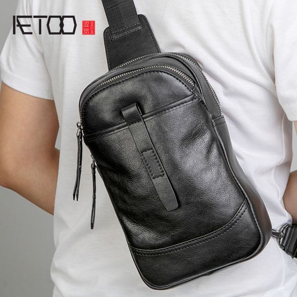 

hbp aetoo men's men's shoulder bag, leather casual messenger bag, youth fashion men's chest bag