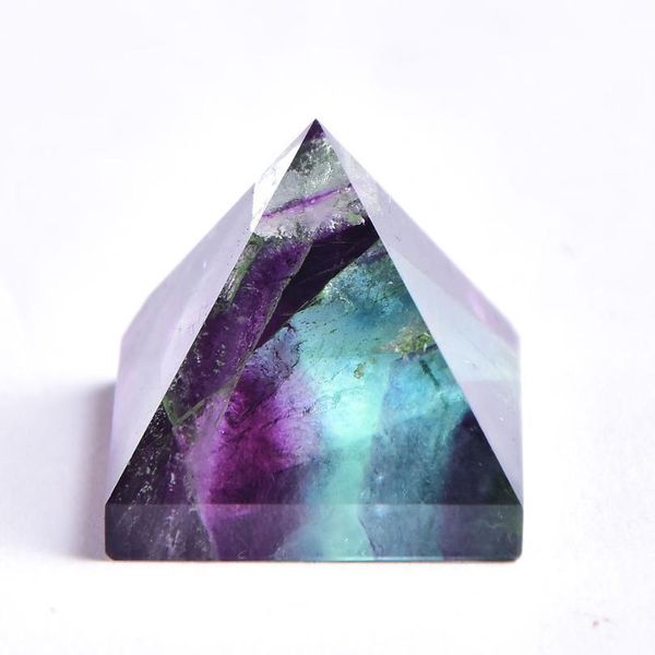 Натуральный флюорит кристалл пирамиды кварц целебный камень чакра Reiki хрустальный тигр точкой глаз дома декор ремесел GEM S JLLVKG