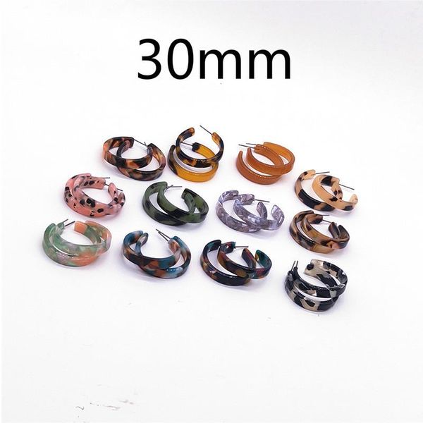 

hoop & huggie simple personality round c-shaped earrings for women tortoiseshell pattern acrylic acetate plate fashion jewelry, Golden;silver