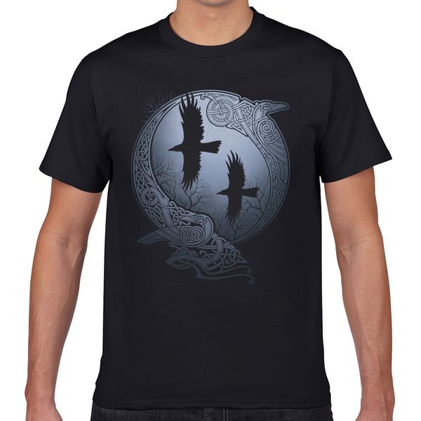 

топы тенниска men odins вороны hip hop винтаж geek хлопок мужчины tshirt xxxl спорт толстовка с капюшоном толстовка