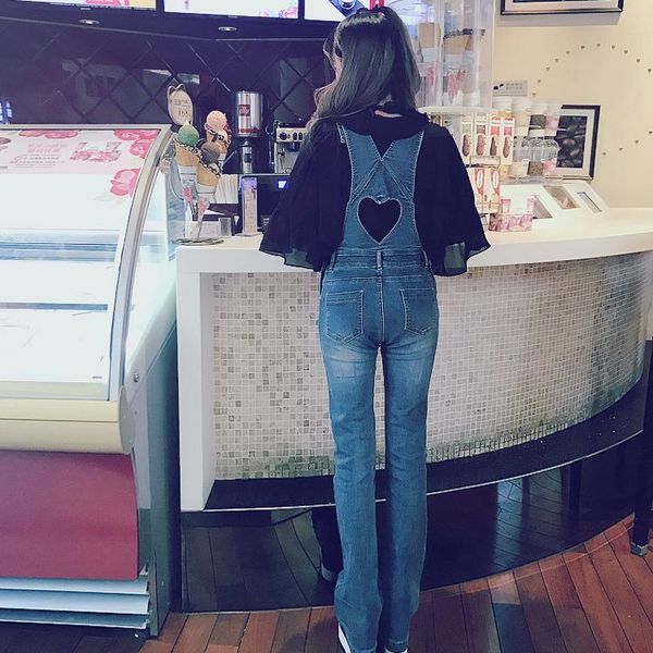 

princess sweet lolita bobon21 girls' fashion denim natural long legs rompers restore ancient ways hollow out love style b1454, Black;white