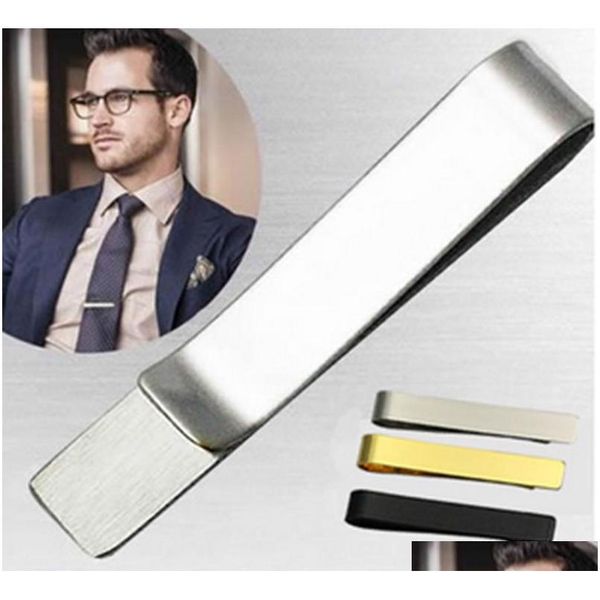 

stainless steel tie clip pins bars golden slim glassy necktie business suits accessories ti01 biii9, Silver