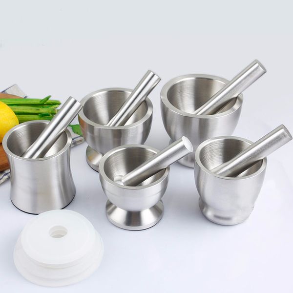 

garlic grinder practical stainless steel mortar and pestle kitchen garlic herb mills grinder bowl kitchen cooking tool wx9-357