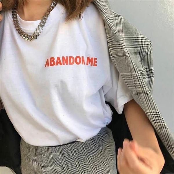 

abandon me red pocket letters women tshirt cotton casual funny t shirt for lady yong girl tee drop ship s 181, White