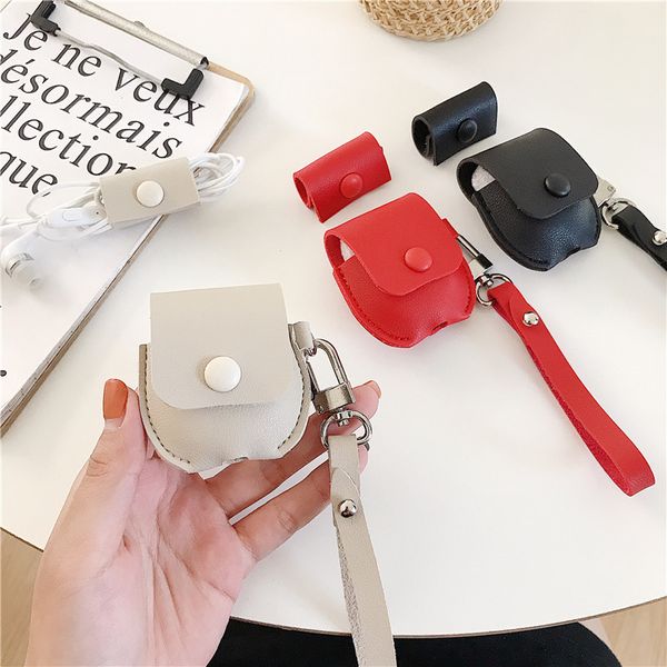 

real leather airpod case fashion earphone cover for designer airpods cases airpods case soft funda with cable winder organizer
