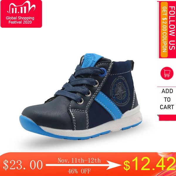 

apakowa boys autumn spring ankle children's outdoor motorcycle martin boots for school sports kids orthopedic casual shoes, Black;red