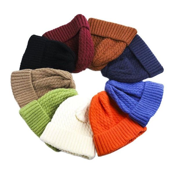 

han edition creativity sets the new candy color knit cap 2021 twist vertical stripes warm winter knitting hat customization