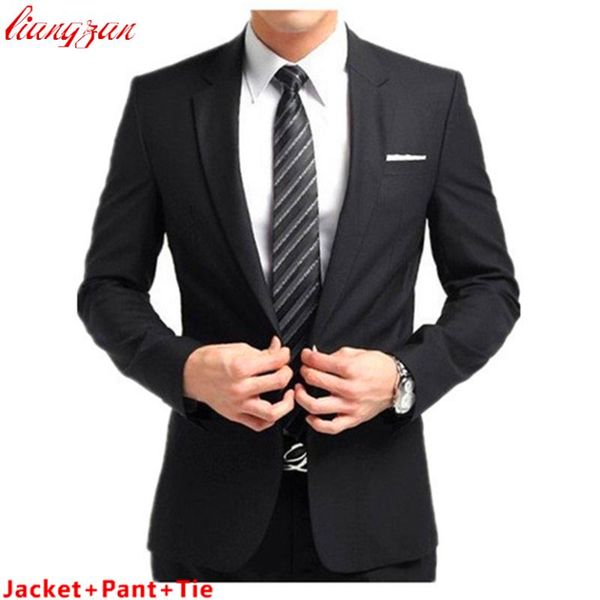

men's suits & blazers (jacket+pant+tie) men buisness suit sets slim fit tuxedo formal fashion dress blazer brand cotton party wedding, White;black