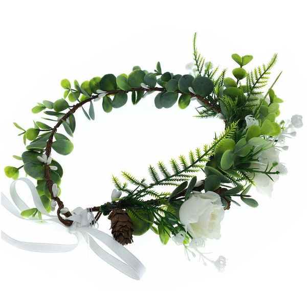 

rose flower headwear women hair accessories sun flower wreath crown headband hat decoration adjustable floral qylsrg
