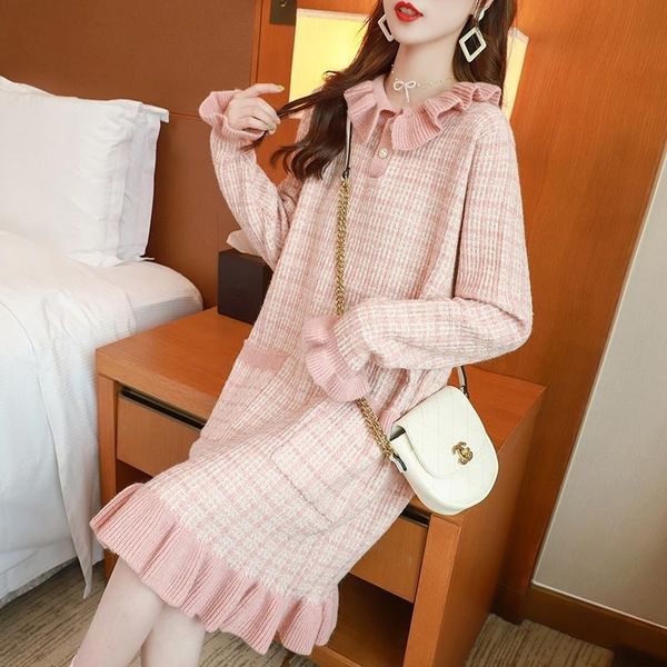 

2021 new female fashion oversized nightgown mid-length net dressed in mesh red jacket autumn winter sweater f3iq, White;black