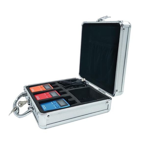 

portable 3 slot case storage box for 3pcs 2transmitters and 2receivers wireless tour guide system