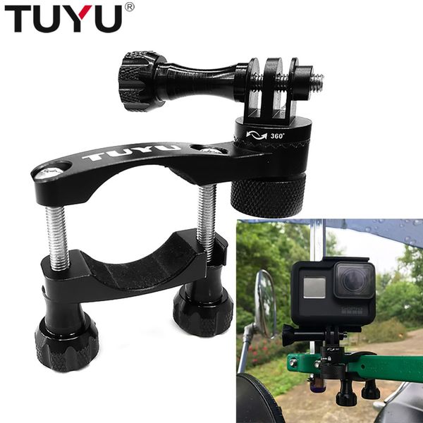 

tuyu aluminum alloy bicycle mount clamp rotatable bike handlebar phone holder adapter bracket for gopro hero 9 87 6 5 sjcam ekem