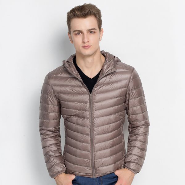 

2021 new mens with hood ultra light jacket winter feather for men windbreaker plus down coat x4yv, Black