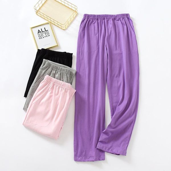 

women's sleepwear antumn loose cotton home pants plus size pajamas homewear autumn clothes, Black;red