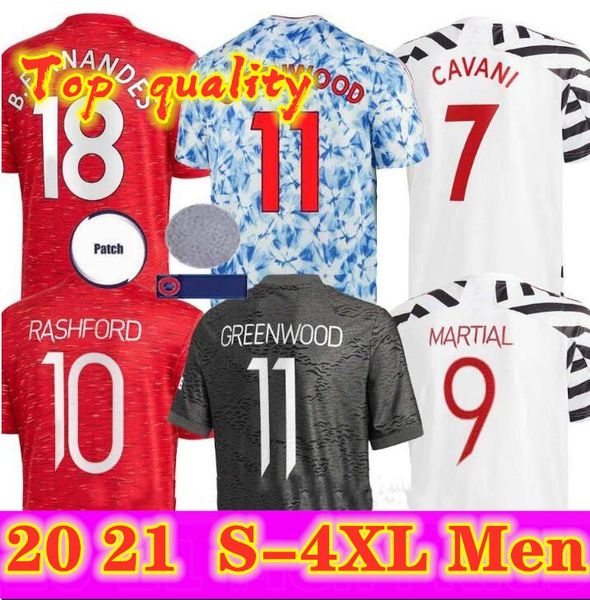 

2020 2021 cavani greenwood pogba rashford united alex telles home soccer jersey 20 21 sport football shirt men + kids kit, Black;yellow