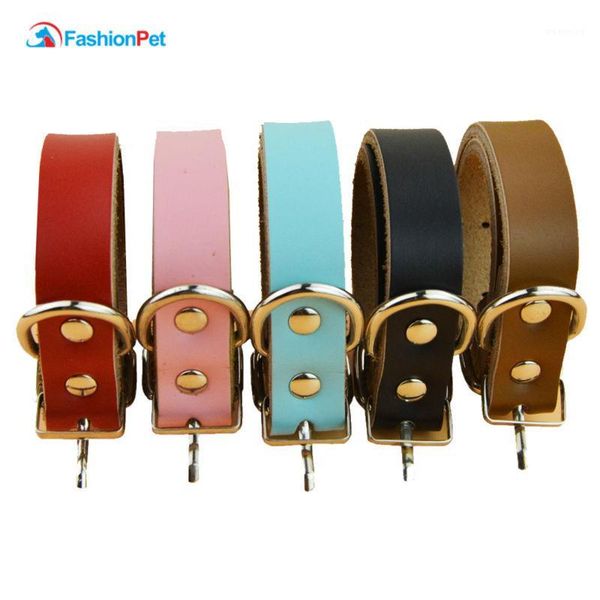 

retail pet collars genuine leather plain pet dog puppy collar for small and medium dogs1