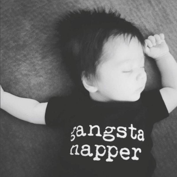 

gangsta нэппер письма печать детские bodysuit черный с коротким рукавом baby boy девочка oneises rompers комбинезон одежда нижнее sunsuits, Blue