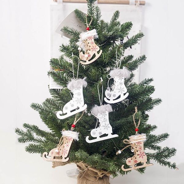 

christmas decorations 3pcs mix wooden pendants ornaments creative wood craft xmas tree ornament party kids gifts1