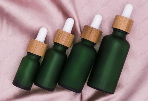 

dhl 30ml frosted glass essential oil bottle medical dropper bottle with light-proof bamboo dropper bottle ing
