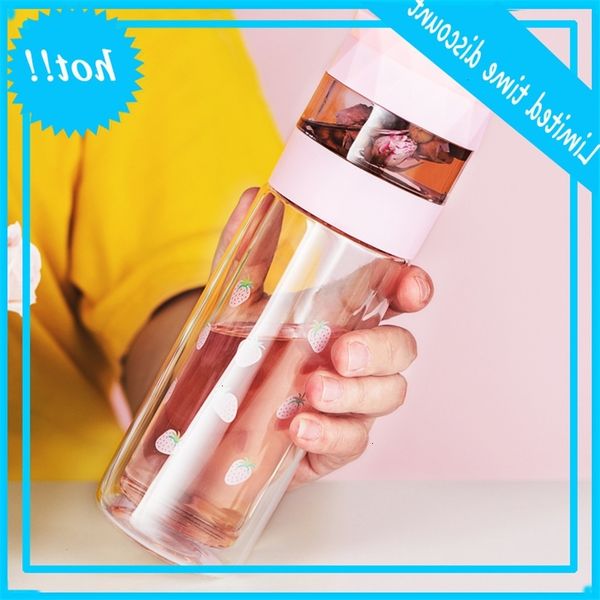 

separation double layer glass portable lovely woman with filter screen tea heat insulation water cup