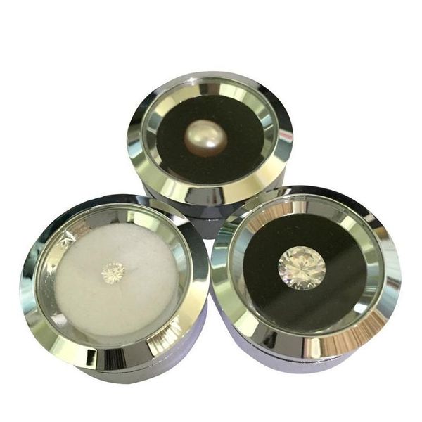 

wholesale cute silver stainless steel gem diamond display storage box reversable doubleside usage sponge bead/stud earring rhinestone pg9ro, Slivery;golden