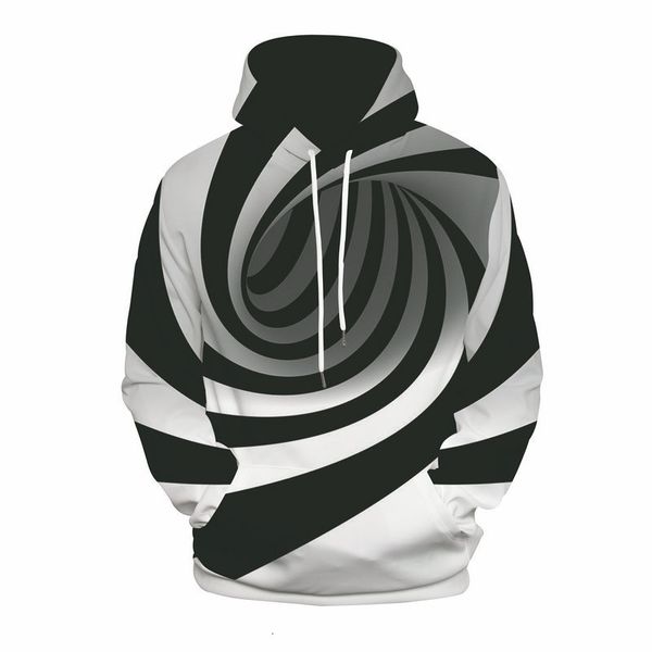 

3d sweatshirt digital print hoodies pop punk hip hop dizzy arts women men pullovers hoodies outerwear loose psychedelic vortex clothing, Black