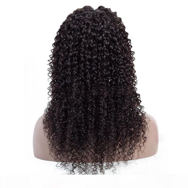 

brazilian virgin kinky curly human hair lace front wigs kinky curly hair pre plucked 4x4 lace closure wigs natural hairline for black women, Black;brown