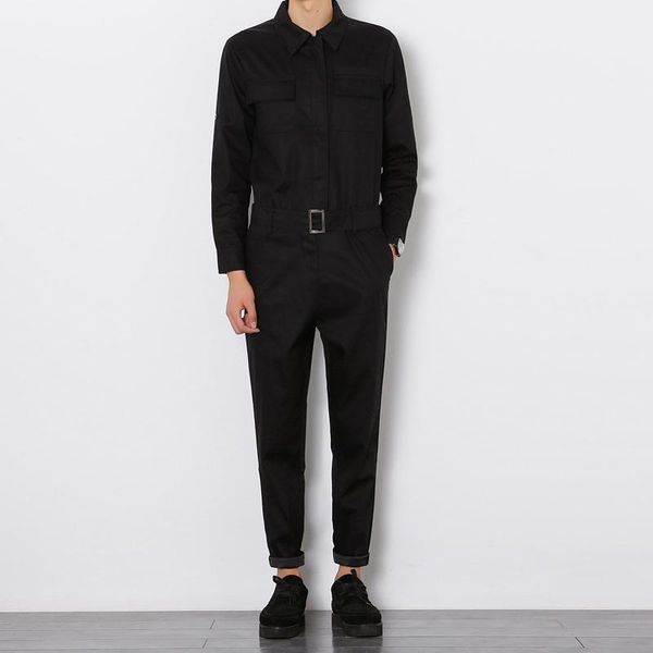 

wholesale-2016 autumn new men jumpsuit male long sleeved jumpsuit a piece pants overalls tooling casual fashion trousers q2511, Black