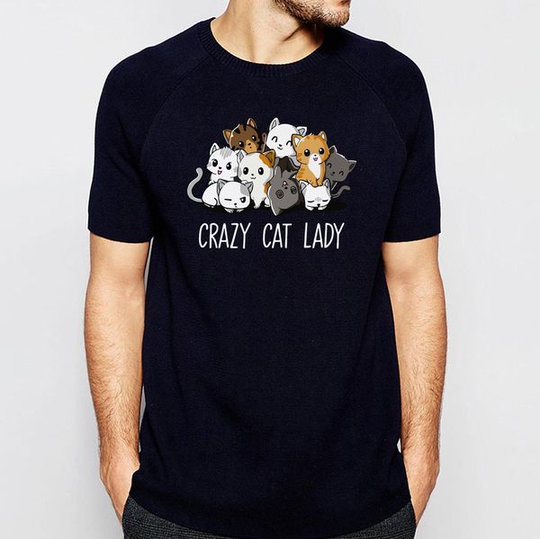 

сумасшедшие cat lady 2020 нового прибытие cute cats mens summer tops tshirt животные мода streetwear спорт толстовка с капюшоном hoodie мужч