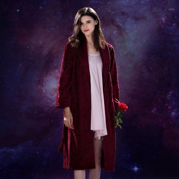 

floral kimono gown towel long sleeve autumn new wedding robe turn-down collar bride bridesmaid bathrobe soft warm nightwear1, Black;red