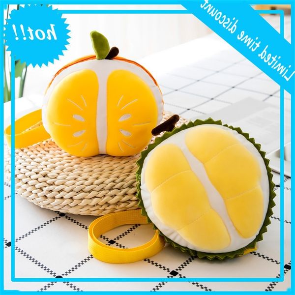 

cartoon fruit women 2020 new personality durian shoulder soft cute girl round messenger bag