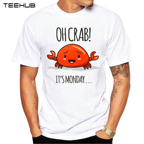 

crabby day short sleeve casual hipster lovely smile crab printed male fashion funny sport hooded sweatshirt hoodie t shirt