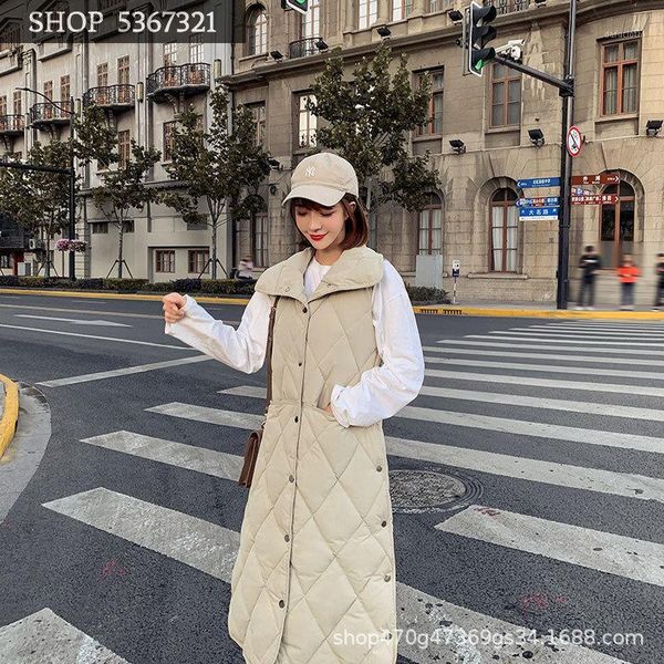 

2019 season long fund lapel cotton-padded clothes woman vest suit-dress down cotton woman loose coat1, Black;white