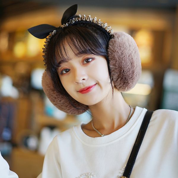 

winter bow students cute earmuffs female versatile warm care korean version of the bag ear cover