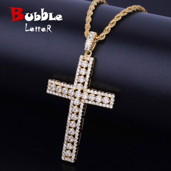 

new золото цирконий крест подвеска золото серебро медь материал bling циркон крест подвески ожерелье мужчины женщины hip hop ювелирные издел, Silver